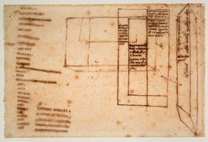 Náčrty mramorových bloků pro hrobku Julia II. od Michelangelo Buonarroti