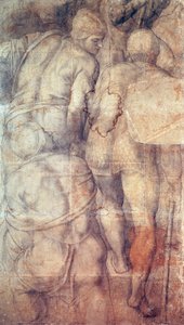 Vojáci, Michelangelo (1475-1564), přípravná karikatura (podmalba) pro fresku Ukřižování sv. Petra vytvořená v Pavlínské kapli ve Vatikánském paláci od Michelangelo Buonarroti