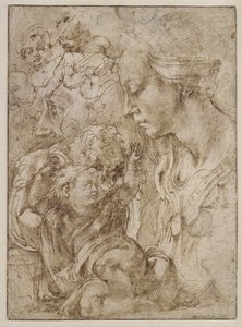 Studie pro svatou rodinu s Janem Křtitelem jako dítětem, 1505 od Michelangelo Buonarroti