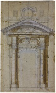 Studium pro Porta Pia v Římě, cca 1561 od Michelangelo Buonarroti