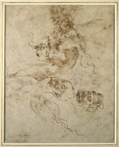 Studie mladého muže, sedícího, po roce 15012 od Michelangelo Buonarroti