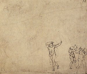 Studie nahých postav: kresba Michelangelo. Casa Buonarroti, Florencie od Michelangelo Buonarroti