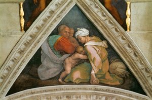 Kristovi předkové: strop Sixtinské kaple Ozias ve Vatikánu, 1508-1512. od Michelangelo Buonarroti
