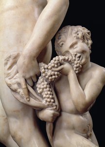 The Drunkenness of Bacchus, detail satyra, 1496-97 mramorový detail z 52672