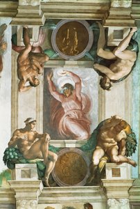 Sixtinská kaple; stropní fresky po restaurování (freska) od Michelangelo Buonarroti