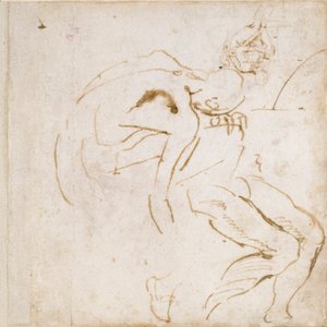 Dvě dílčí obrazové studie, c1490-1560 od Michelangelo Buonarroti