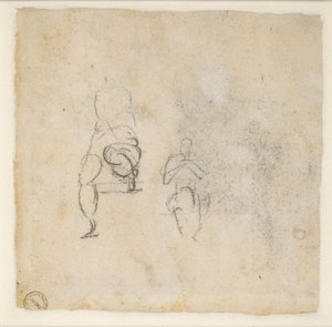 Dvě velmi nepatrné skici sedících postav, c1490-1560 od Michelangelo Buonarroti