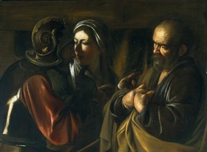 Zapření svatého Petra, 1610 od Michelangelo Merisi Caravaggio
