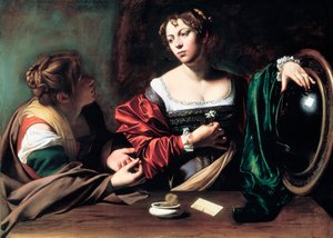 Marta a Marie Magdalena, c. 1598 od Michelangelo Merisi Caravaggio