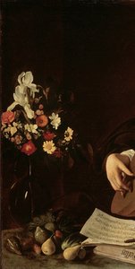 The Lute Player, c.1595 (detail 2639693) od Michelangelo Merisi Caravaggio