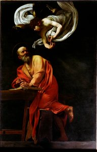 Svatý Mathieu a anděl (obraz od Michelangelo Merisi da Caravaggio