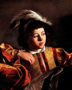 Povolání svatého Matouše, detail (olej na plátně od Michelangelo Merisi da Caravaggio