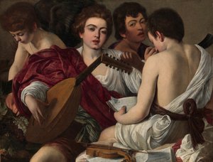 The Musicians, cca 1595 (olej na plátně) od Michelangelo Merisi da Caravaggio