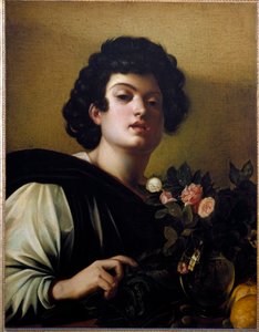 Mladý chlapec ve váze růží od Michelangelo Merisi da Caravaggio