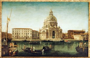 Santa Maria della Salute, Benátky, s gondolami na Canal Grande od Michele Marieschi