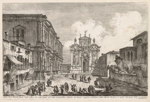 Pohledy na Benátky: Campo S. Rocco od Michele Marieschi