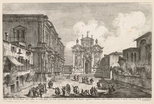 Pohledy na Benátky: Campo S. Rocco, 1741. od Michele Marieschi