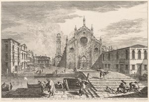Pohledy na Benátky: Campo dei Frari, 1741. od Michele Marieschi