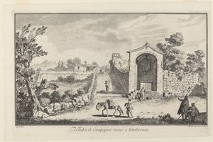Pohled na Campagna poblíž Gamberaia od Michele Marieschi after Giuseppe Zocchi