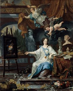 Alegorický portrét umělce v jejím ateliéru, c.1675-1685