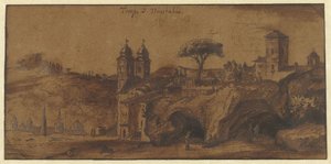 Pohled na SS Trinità dei Monti v Římě od Michiel van Overbeek