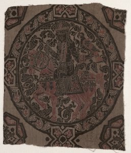 Fragment s jezdeckým Falconer Kingem, Írán nebo Irák, období Abbásova od Middle Eastern