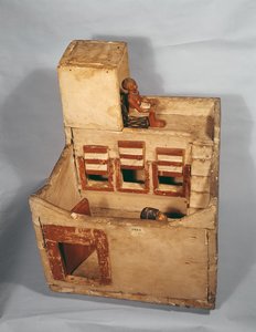 Dřevěný model sýpky s figurkami, cca 2000-1800 př.nl (dřevo)