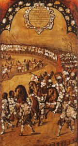 Dobytí Mexika, Panel IX, cca 1696-1715 (malba na dřevo)