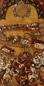 Dobytí Mexika, Panel XXI, cca 1696-1715 (malba na dřevo)