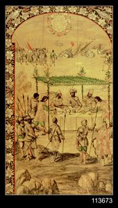 Dobytí Mexika: Hernando Cortes (1485-1547) nařizuje zničení lodí a setkává se s velvyslanci Montezumy (1466-1520) v roce 1520
