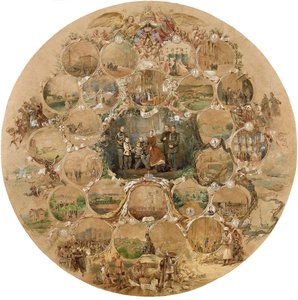 Kompozice k oslavě stříbrné svatby císaře Alexandra II., 1866 od Mihaly von Zichy