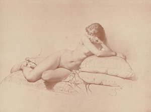 Studie ležícího ženského aktu, 1885 od Mihaly von Zichy