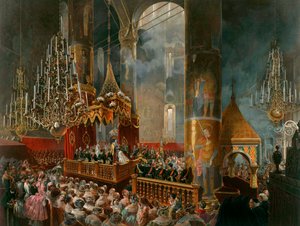 Korunovace carevny Marie Alexandrovny z Ruska, Moskva, 1856. od Mihaly von Zichy