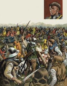 Bitva u Agincourtu, 25. října 1415 (kvaš na papíře)