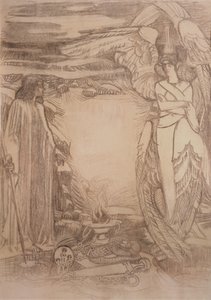 Ilustrace k básni Prorok od A. Puškina, 1905 od Mikhail Aleksandrovich Vrubel