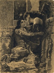 Tamara a démon. Ilustrace k básni Démon od Michaila Lermontova, 1890-1891