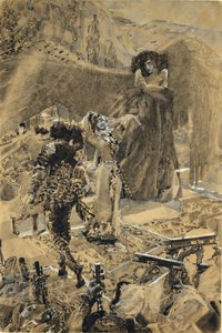 Tanec Tamaras. Ilustrace k básni Démon od Michaila Lermontova, 1890-1891 od Mikhail Aleksandrovich Vrubel