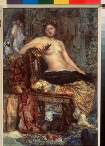 Model v renesančním zařízení - dílo Michaila Alexandroviče Vrubela (Vrubel) (1856-1910), akvarel na papíře od Mikhail Aleksandrovich Vrubel