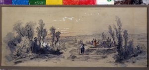 Návrh opony pro operu „Mazepa“ od Piotra Iliče Čajkovského (1840-1893) (návrh opony pro operu „Mazepa““ od P. Čajkovského). Dílo Michaila Iljiče Bocharova (1831-1895). Akvarel na papíře od Mikhail Ilyich Bocharov
