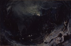Scénický návrh k opeře The Power of the Fiend od A. Serova, 1871 od Mikhail Ilyich Bocharov