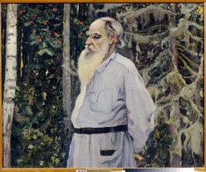 Portrét spisovatele Leona N. Tolstého (1828-1910) (Portrét autora Lva N. Tolstého). Obraz Michaila Vasiljeviče Nesterova (1862-1942), olej na plátně od Mikhail Vasilievich Nesterov