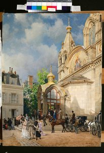 Lidé opouštějící pravoslavnou církev - Umělecké dílo Michaila Jakovleviče Villieho (1838-1910) od Mikhail Yakovlevich Villie