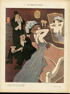 Ilustrace Miklose Vadasze (1884-1927) v Le Rire, 07.03.08 - Nájemní smlouva - Prostituce, Vnitřní architektura