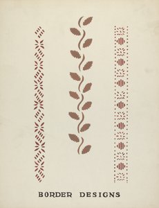 Návrhy okrajů z navrhovaného portfolia "Maine Wall Stencils"