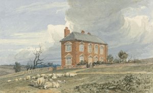Irmingland Hall, Norfolk (wc s inkoustem přes grafit na tkaném papíře)