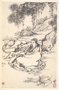 Lu Tong a sluha, 1788. od Min Zhen