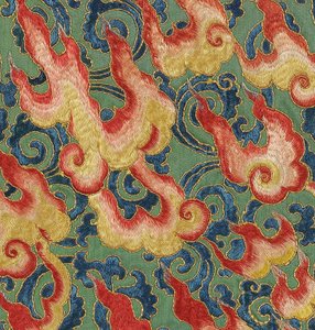 Detail císařské vyšívané hedvábné thangky od Ming Dynasty Chinese School