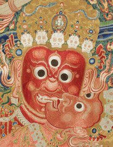 Detail císařské vyšívané hedvábné thangky od Ming Dynasty Chinese School