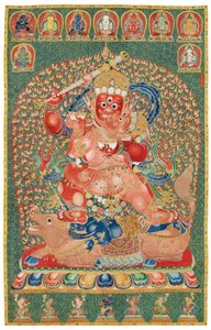 Císařská vyšívaná hedvábná thangka od Ming Dynasty Chinese School