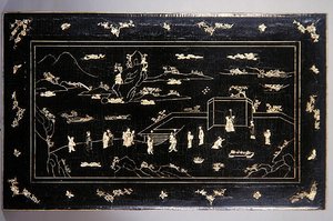 Stolní deska Kang (lakovaná dřevěná vložka s kostí) (viz také 272139) od Ming Dynasty Chinese School